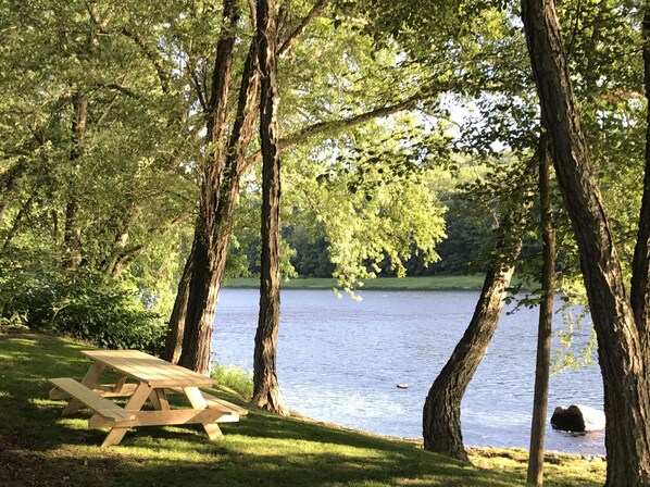 Picnic table on the bluff. 