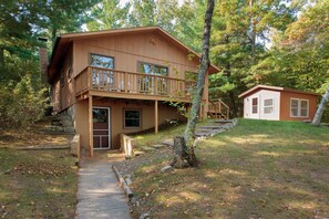Beautiful lake Belle Taine is just a few steps away.