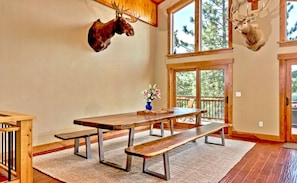 10' long custom-built black walnut dining table - seats 14 people!
