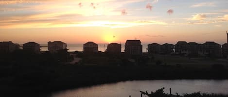 Sunset view from balcony.