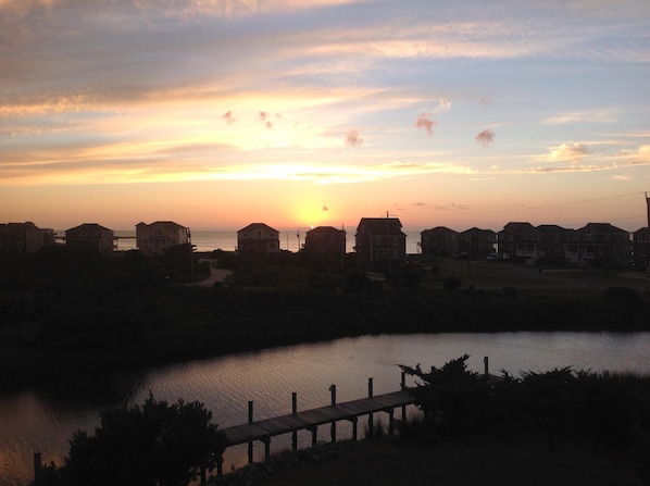 Sunset view from balcony.