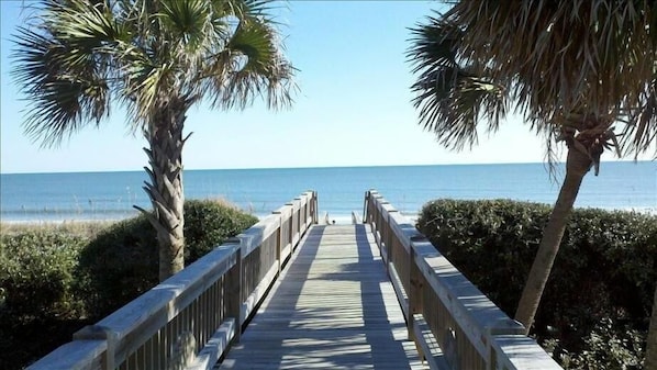 Walkway from property to ocean