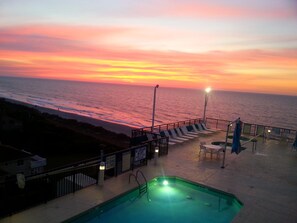 Balcony view from the 2nd bedroom - watch the sun rise over the ocean from bed!