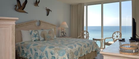 Oh, so elegant master suite!  Floor to ceiling windows capture the Gulf view!!!