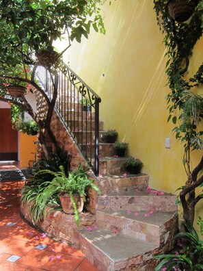 Stairs to rooftop terrace