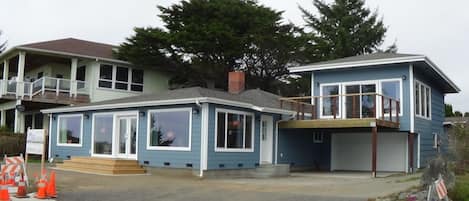 Front of Pebble Beach View Vacation Rental (expanded)--Main house on left.