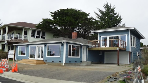 Front of Pebble Beach View Vacation Rental (expanded)--Main house on left.