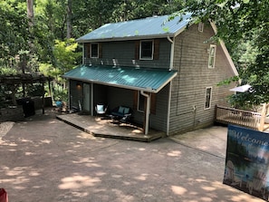 A storybook cabin nestled privately on Lake Lanier.