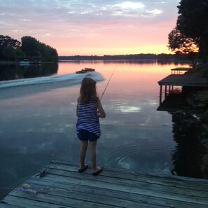Fishing at sunset 