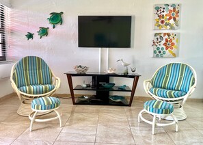 Living area with smart TV