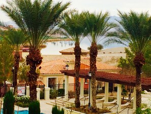 The actual view from your balcony. Not a stock photo.