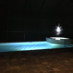 our pool at night