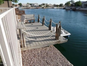 Dock and peddleboat