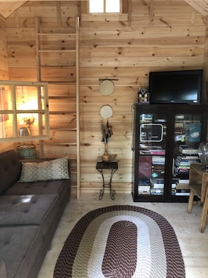 Inside bunkie. Loft bed not visible in photo.