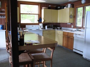 Kitchen and island.