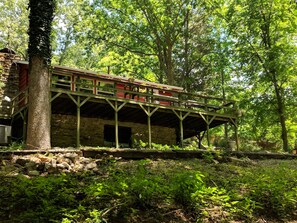 Cabin and porch from below