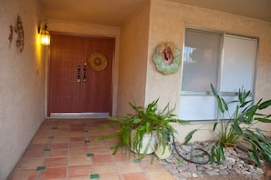 Gated courtyard entry