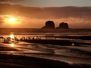 Enjoy sunset celebrations on our quiet beach.