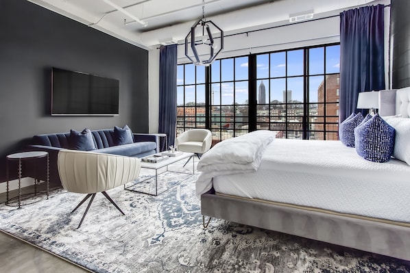 Living and Sleeping area at Ponce City Market Apartment