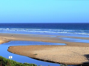 Moggs Creek beach and ocean views from bedroom, living room, spa and decks. 