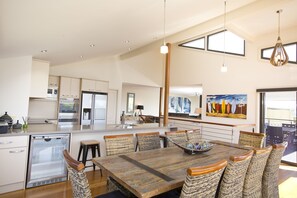 Upstairs kitchen/dining/living area