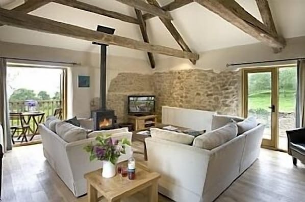 Stunning first floor living room with balcony