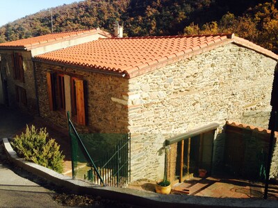 Chambres d'hôtes dans ancienne grange dans un village typiquement catalan. Chien amical.