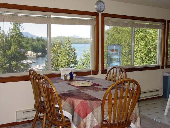 Dining table seats 4-6 and don't forget about the view.