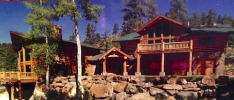 Two houses in one.  Angel House is above the garages, with its south facing deck