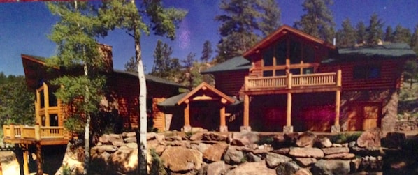 Two houses in one.  Angel House is above the garages, with its south facing deck