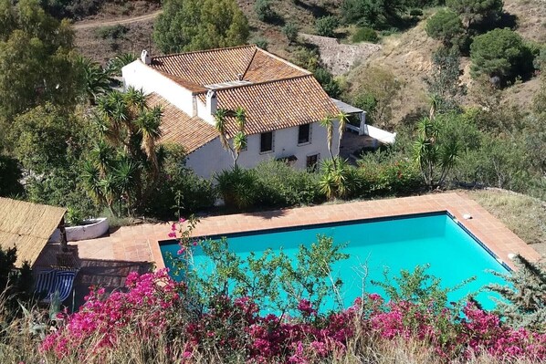The main house from above the pool