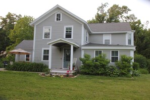 Front of the house with rocking chair. 
