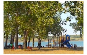 Regina Beach public beach children's play area...