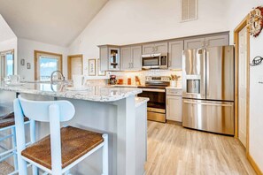 Stainless steel appliances.