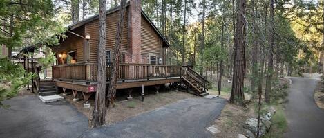 Parking area outside of the cabin.