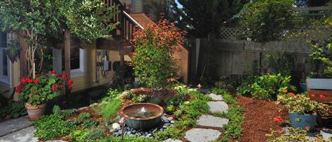 Relaxing garden in the heart of a bustling city