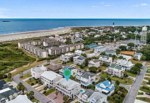 Aerial view of the property