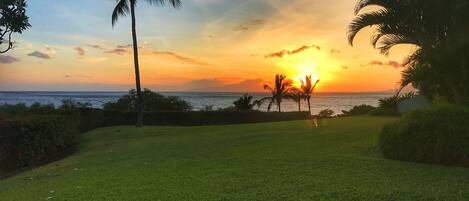 Enjoy 180 degree ocean views as you relax on the front lanai