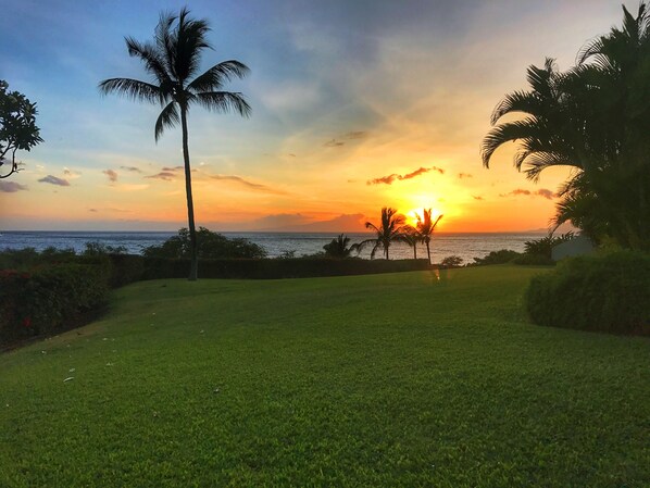 Enjoy 180 degree ocean views as you relax on the front lanai