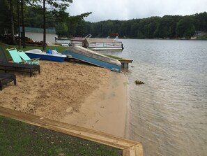30 foot wide sandy beach in front of the house