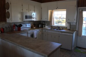 Kitchen facing the street. 