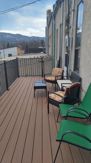 Enjoy the sunset from the common deck area.