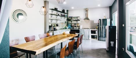 First house's kitchen with dining room 