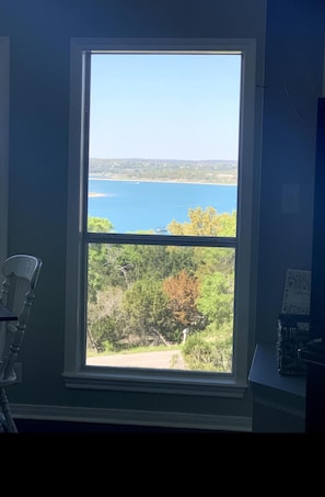 Window view of the lake from the kitchen. 