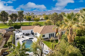 Aerial view of home.