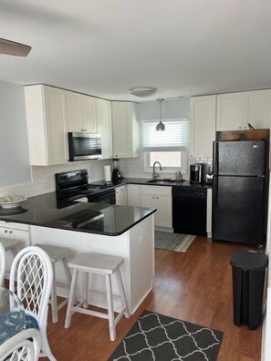 clean, well stocked kitchen