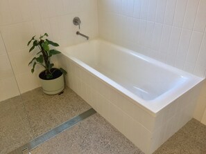 Bath in the new upstairs bathroom. 
