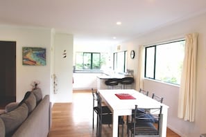 Dining and kitchen at 60 Waiheke