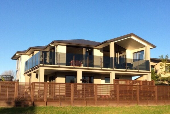 Large sun drenched deck