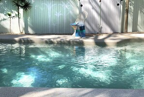 The shared pool is just out the back gate.